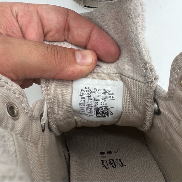 Converse Women’s Size 5.5 Chuck Taylor Beige All*Star Platform Wedge 544848C. - Picture 3 of 9